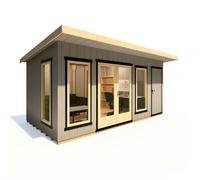 Shire Cali Home Office 16 ft x 8 ft With Side Shed, Brown