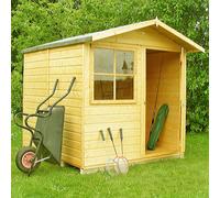 Shire Abri 7ft x 7ft Wooden Apex Garden Shed, Brown