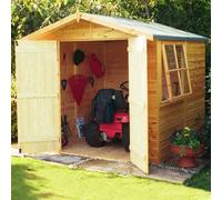 Shire Alderney 7X7 Ft Apex Wooden 2 Door Shed With Floor & 1 Window (Base Included) - Assembly Service Included