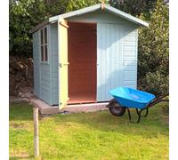 Shire Alderney 7ft x 7ft Wooden Apex Garden Shed, Brown