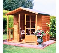 Shires Alnwick Shiplap Summerhouse Garden Sun Room Approx 7 x 7 Feet in Brown Shires Brown