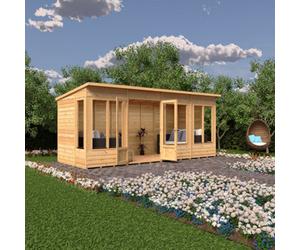 Shire Alora 16X6 Pent Summerhouse With 8 Windows And Interchangeable Configuration