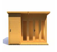 Shire Aster 10 x 8ft Double Door Contemporary Summerhouse - Size: 8 x 10ft - Brown - Shire Garden Buildings - Wilko