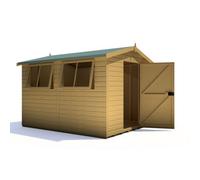 Shire Atlas Workshop Apex Shed Workshop 10X8 Single Door 19mm Loglap