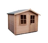 Shire Avesbury Log Cabin Home Office Garden Room Approx 9 x 9 Feet in Natural Shire Natural