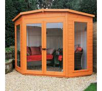 Shire Barclay 7 ft x 7 ft Corner Summerhouse, Brown