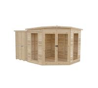 Shire Barclay 8 x 12 Feet with Side Shed - L119 x W224.8 x H190.2 cm in Brown Shire Brown
