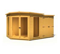 Shire Barclay With Side Shed 8x12 Corner Summerhouse 12mm Interlock Cladding