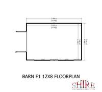Shire Barn 11' 9" x 7' 10" Barn Shed - Premium Coated Shiplap