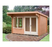 Shire Belgravia 9' 9" x 9' 9" Pent Log Cabin - Classic 28mm Cladding Tongue & Groove