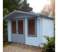 Shire Berryfield 11' 3" x 11' 10" Apex Log Cabin - Premium 19mm Cladding Log Clad