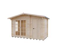 Shire Bourne Log Cabin 12X6 With Double Doors, Opening Windows & Storage Room