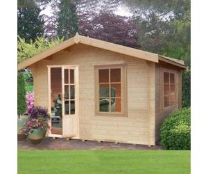 Shire Bucknells 28 mm Log Cabin 12 x 12 Feet in Brown Shire Brown
