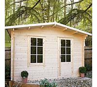 Shire Bucknells 9' 9" x 13' 8" Apex Log Cabin - Premium 70mm Cladding Tongue & Groove