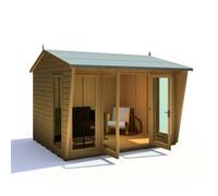 Shire Burghclere 7' 10" x 10' Reverse Apex Summerhouse - Premium Dip Treated Shiplap