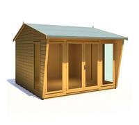 Shire Burghclere 9' 9" x 10' Reverse Apex Summerhouse - Premium Dip Treated Shiplap
