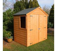 Shire Bute 6ft x 4ft Wooden Apex Garden Shed, Brown