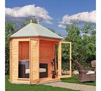 Shire Buttermere 6' 10" x 9' 4" Hexagonal Hip Summerhouse - Premium Dip Treated Shiplap