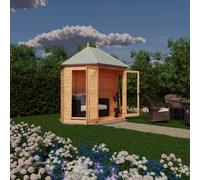 Shire Buttermere Hexagonal Gazebo Summerhouse 8x7 Double doors 12mm Cladding