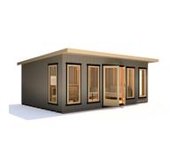 Shire Cali 12' 5" x 19' Pent Garden Office - Premium Wax Board