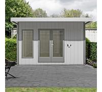 Shire Cali 8' 5" x 12' Pent Garden Office with Storage - Premium Wax Board