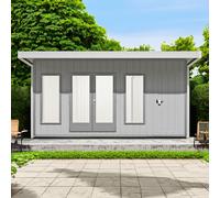 Shire Cali 8' 5" x 15' 6" Pent Garden Office with Storage - Premium Wax Board