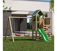 Shire Chester Climbing Frame With Double Swings Silde And Step Ladder