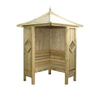 Shires Classic Corner Arbour Garden Arch Seat Approx 4 x 4 Feet in Brown Shires Brown