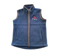 shire classics Boys/Girls tractor fleece gilet with brown trim (UK, Age, 15 Years, 16 Years, Regular, Red Tractor)