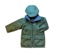 SHIRE CLASSICS BOYS TWEED SHOOTING JACKET COAT AND CAP (GREEN, 8-10 YEARS JACKET&CAP)