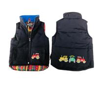 shire classics CHILD'S BOYS EMBROIDERED TRACTOR GILET BODYWARMER