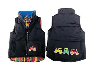 shire classics CHILD'S BOYS EMBROIDERED TRACTOR GILET BODYWARMER