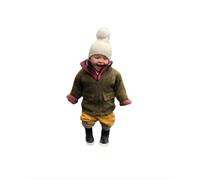 shire classics Girls Fleece Lined Tweed Jacket, Green Herringbone with Pink Lining, Country Style Coat (UK, Age, 2 Years, 3 Years)