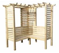 Shires Clematis Corner Arbour Garden Arch Seat Approx 6 x 6 Feet in Light Brown Shires Light Brown