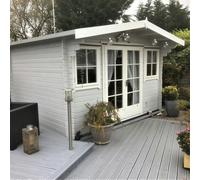 Shire Clipstone 12 ft x 10 ft Log Cabin, Brown