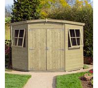 Shire Corner 7' 4" x 7' 4" Flat Shed - Premium Pressure Treated Shiplap