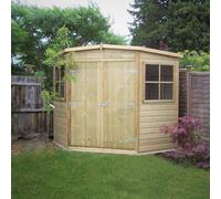 Shire Corner Shed 8x8 12mm interlock Cladding Pressure treated wooden
