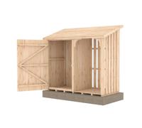 Shire Country 2' 5" x 5' 4" Pent Log Store - Classic 12mm Cladding Shiplap