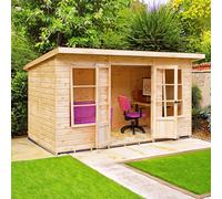 Shire Dahlia 5' 9" x 11' 9" Pent Summerhouse - Premium Dip Treated Overlap