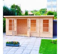 Shire Dahlia 5' 9" x 15' 8" Pent Summerhouse - Premium Dip Treated Overlap