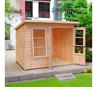 Shire Dahlia 5' 9" x 7' 10" Pent Summerhouse - Premium Dip Treated Overlap