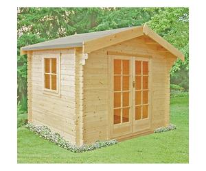 Shire Dalby 9' 9" x 7' 10" Apex Log Cabin - Premium 44mm Cladding Tongue & Groove