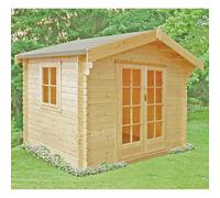 Shire Dalby 9' 9" x 9' 9" Apex Log Cabin - Premium 28mm Cladding Tongue & Groove