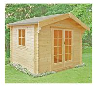 Shire Dalby 9' 9" x 9' 9" Apex Log Cabin - Premium 44mm Cladding Tongue & Groove