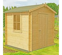 Shire Danbury 7' 4" x 6' 11" Apex Log Cabin - Premium 19mm Cladding Log Clad