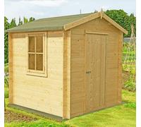 Shires Danbury Log Cabin Home Office Garden Room Approx 8 x 8 Feet in Light Tan Shires Light Tan