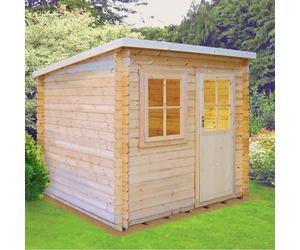 Shire Dean 7' 10" x 11' 9" Pent Log Cabin - Premium 28mm Cladding Tongue & Groove