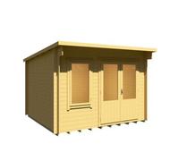 Shire Edgefield 10' 9" x 9' 9" Pent Log Cabin - Premium 19mm Cladding Log Clad