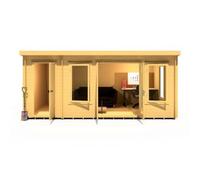 Shire Elm 10' 7" x 17' 2" Pent Log Cabin - Premium 19mm Cladding Log Clad