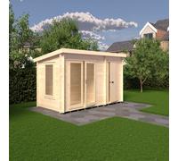 Shire Elm 6Gx12 19mm Log Cabin With Side Storage
